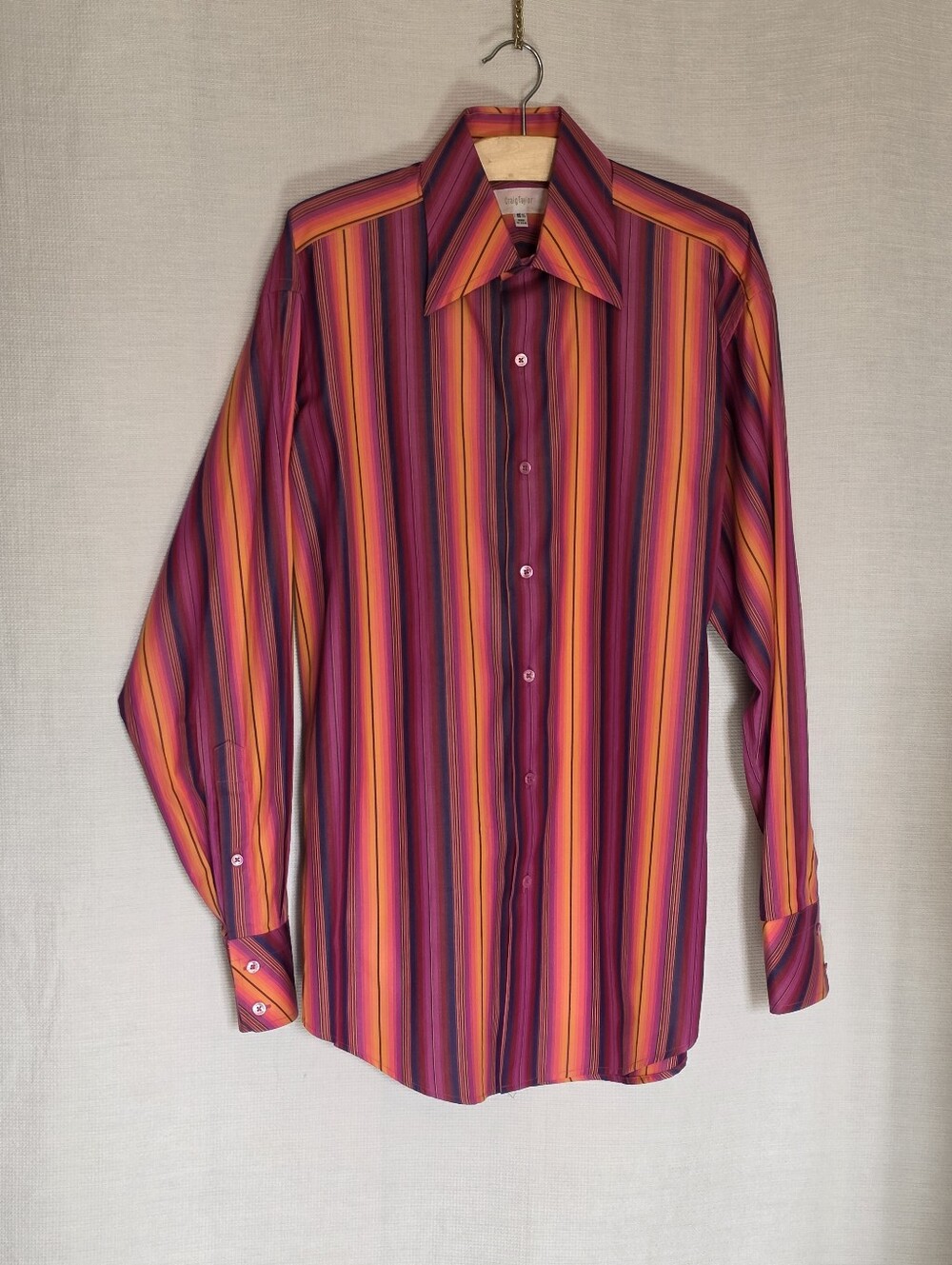 Craig Taylor Long Sleeve Shirt  Multicolor Striped Shirt Size Large 15 1/2 Neck
